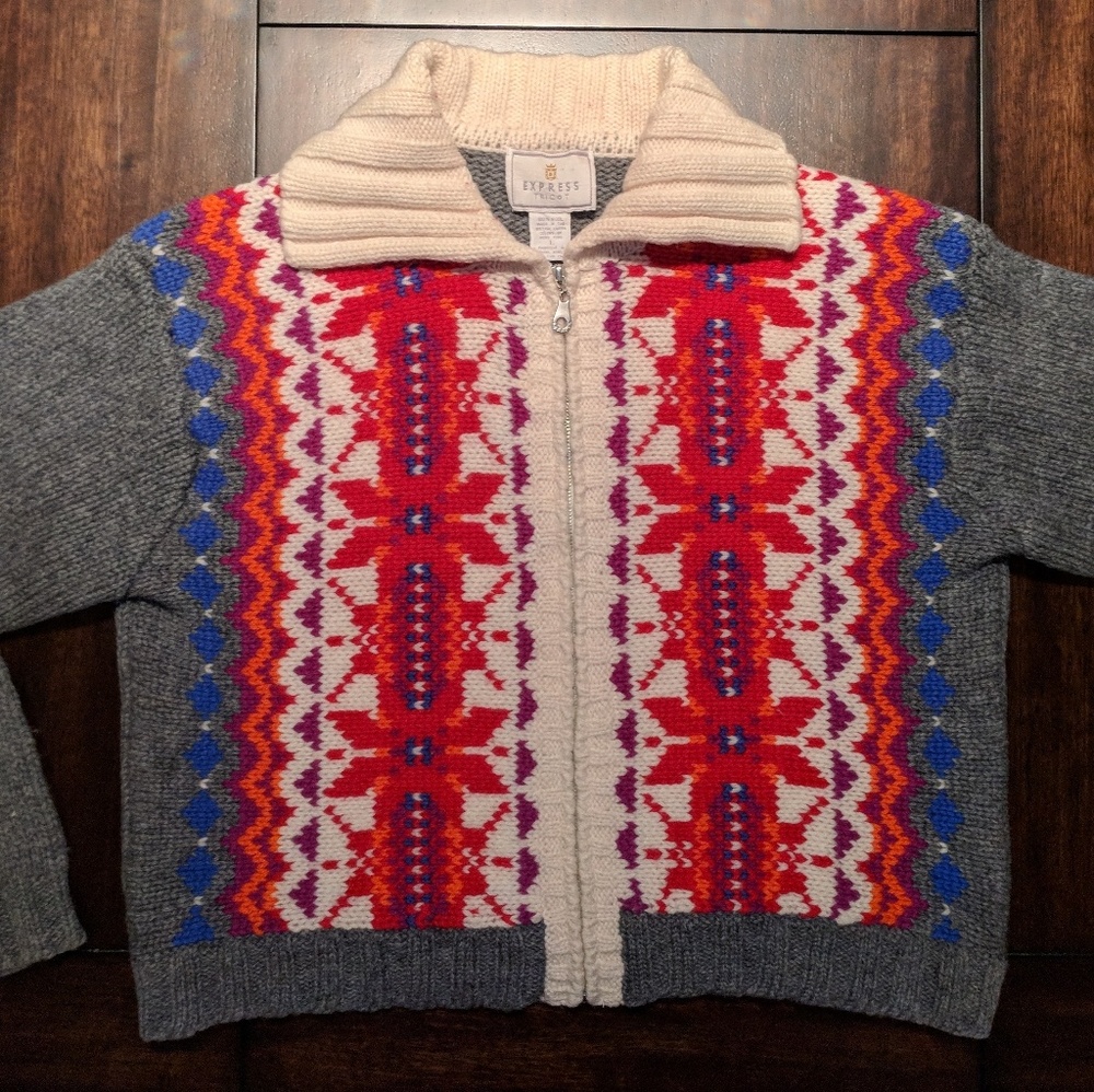 Express Tricot zip up sweater